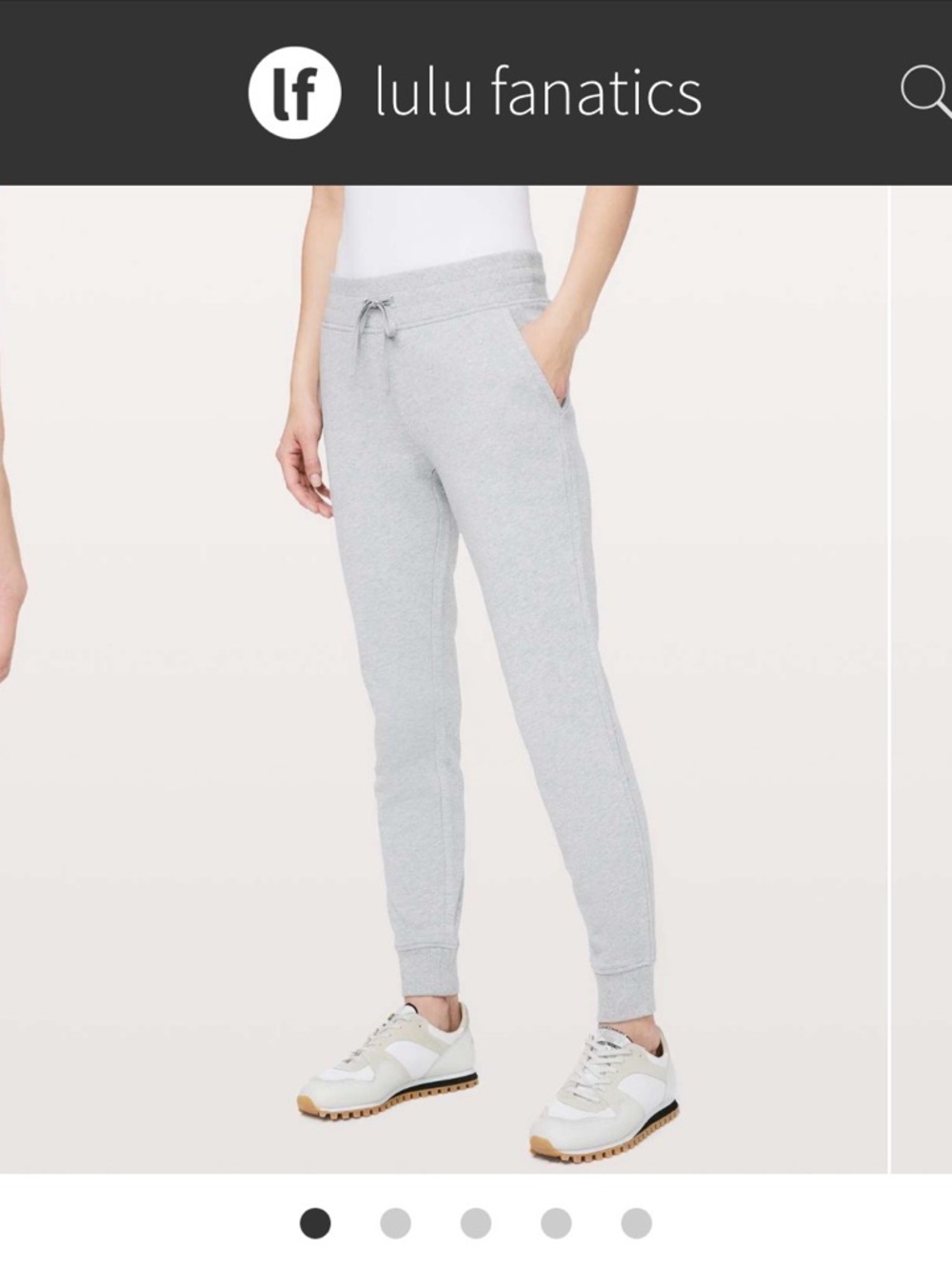 Lululemon Warm Down Jogger. Size 12. 100% Cotton-
Heathered Core Light Grey